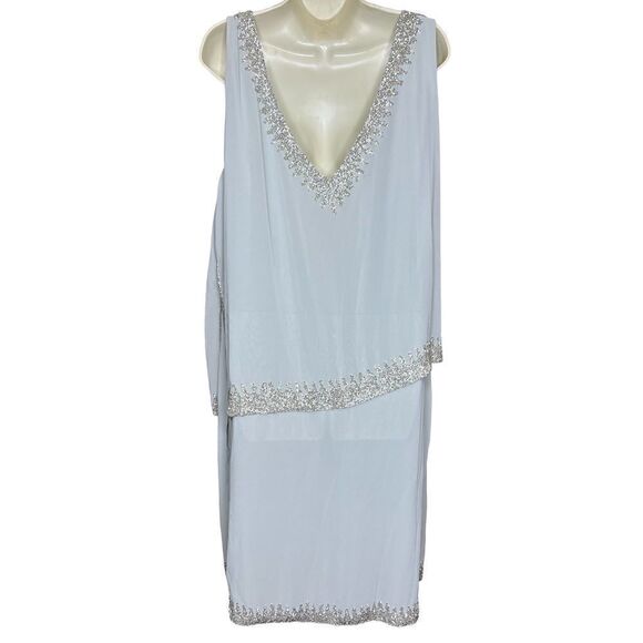 J Kara Women's Sleeveless Popover Short Cocktail Beaded Dress NWT Size 24W - Picture 6 of 9